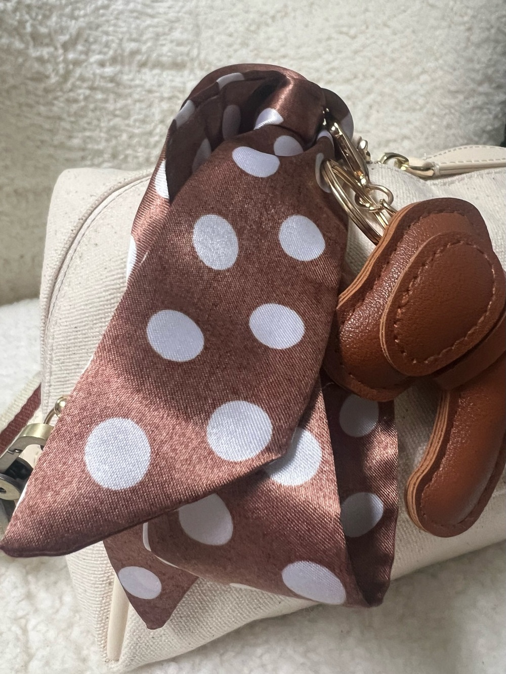 Burberry Cream Embossed Canvas Beauty Pouch Upcycled to Crossbody Purse - Picture 5 of 9